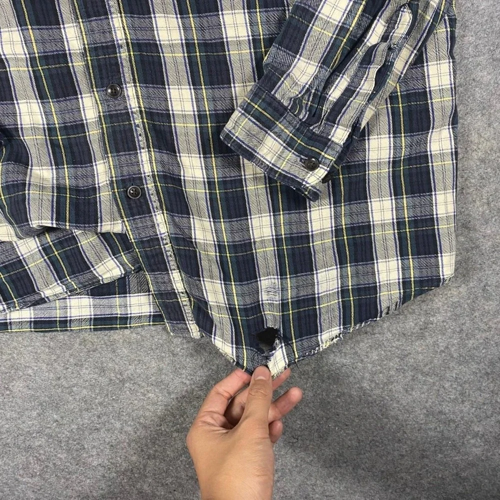 LL Bean Traditional Fit Plaid Flannel‎ Shirt Men's XL Regular Long Sleeve Cotton